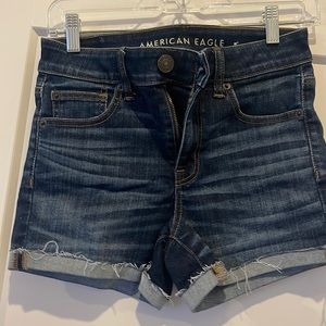 American Eagle hi-rise shortie jean shorts
